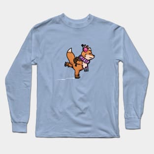 Fox on figure skates Long Sleeve T-Shirt